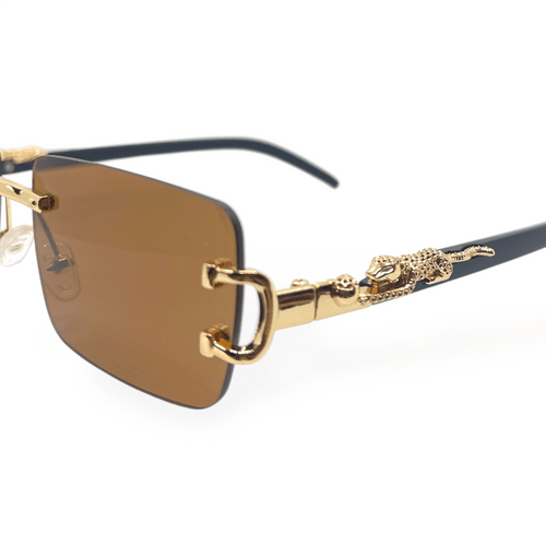 Rimless - Cartier - Tiger - Brown
